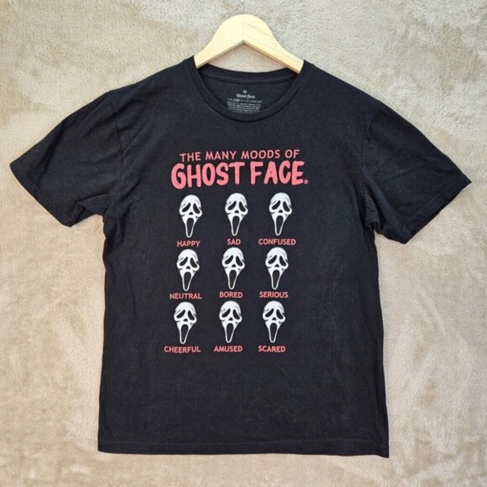 Halloween T-Shirt Ghost Face Moods Graphic Horror Scream Short Sleeve Mens Sz M - Picture 2 of 10